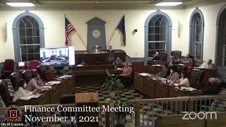 November 1, 2021, Safety, Services, & Licenses Committee, and Finance Committee Meetings