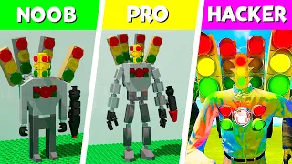 LEGO Traffic Light Man: Noob, Pro, HACKER! | Skibidi Toilet