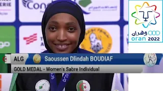 Saoussen Boudiaf médaille d'or sabre Jeux Méditerranéens Oran 2022
