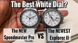 The NEW Omega Speedmaster Pro VS Rolex Explorer II - WHITE DIALS