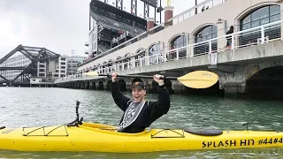 In a kayak in McCovey Cove outside AT&T Park!