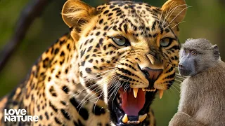 Leopard Hunts Sleeping Baboons in Tree by Night | Love Nature