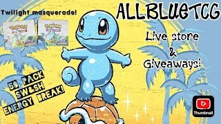 ROAD TO 1000 SUBS - POKEMON & ONE PIECE STORE W/ GIVEAWAY GAMES! (50PK SW&SH ENERGY BREAK BUY-IN)