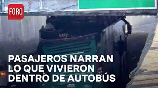 Autobús turístico se impactó con el techo en Viaducto - Las Noticias