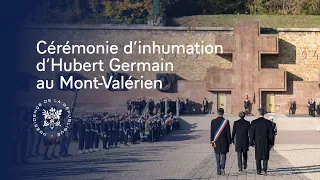 Cérémonie d'inhumation d'Hubert Germain au Mont Valérien, dernier compagnon de la libération.