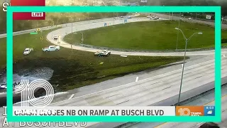 Crash closes NB on Ramp at Busch Blvd