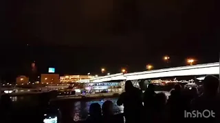 The opening of palace bridge in st.peterburg