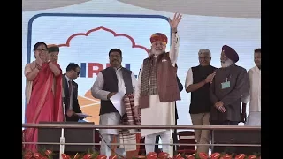 PM Modi at a programme to mark commencement of work for Rajasthan Refinery at Barmer
