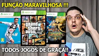 TODOS JOGOS DE GRAÇA NA XBOX LIVE DO XBOX 360 - ISSO REALMENTE É REAL E VOCÊ NÃO SABIA ATÉ HOJE 😲😲😲