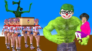 Scary Teacher 3D Nickhulk Joker And Tani Harley Quinn Troll Giant Siren Head vs Miss T Funny Story