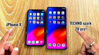 TECHNO SPARK 20 PRO PLUS VS IPHONE X - SPEED TEST!!