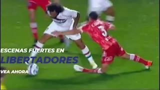 Jugador del equipo argentino sufre grave lesión en un lance con Marcelo en la Copa Libertadores.