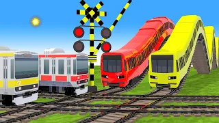 【踏切アニメ】railgadi aa gayi chuk chuk chuk railgadi rangbirangi railgadi🚦 Fumikiri 3D #1