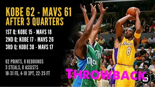 Lakers VS Dallas Mavericks Kobe 62 points in Just 3 quarters THROWBACK