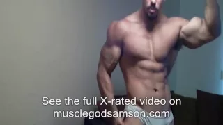 Tank Top Biceps Flexing Muscle God Samson Scream Bodybuilder