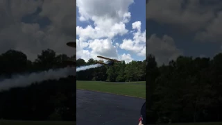 Stearman flying slow motion.