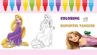 Coloring Rapunzel Tangled Frying Pan Coloring Page Prismacolor Markers | Baby Rang Coloring TV