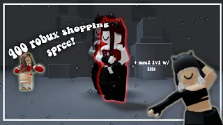 400 ROBUX SHOPPING SPREE !! || w/ mm2 1v1 using fits w/ my brother