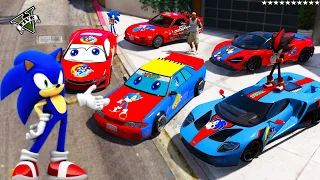 GTA 5 - Stealing SONIC SUPER CARS with Franklin! (GTA V Real Life Cars #29)