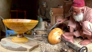 Handmade Wooden Bowl || Woodturning into Bowl By Woodworking Master on Lathe || Diy Wooden Bowl