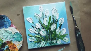 Snowdrops | DIY oil painting