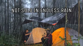 NOT SOLO CAMPING IN ENDLESS HEAVY RAIN • CAMPING IN NON-STOP RAIN UNTIL MORNING