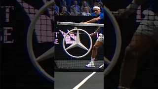 Federer hits it THROUGH the net! 🤯