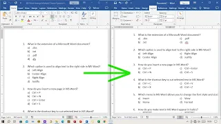 Efficient Formatting of Multiple Choice Question Options in Microsoft Word