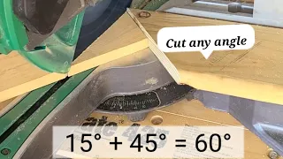 Mitersaw Trick Deep angles (cut 60° 70° 80° )