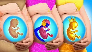 Rich vs Poor vs Giga Rich Pregnant | I'm Pregnant with Superhero! Funny Parenting by La La Life GOLD