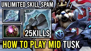 How to Solo Mid Tusk Like a Pro 100% NEW Meta Wind Waker + Octarine Core Unlimited Spam Skill Dota 2