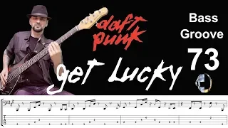 GET LUCKY (Daft Punk feat. Pharrell Williams) How to Play Bass Groove Cover with Score & Tab Lesson