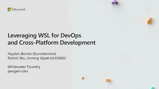 Leveraging WSL For DevOps and Cross-Platform Development - CFS3008