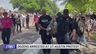 Israel-Hamas war protesters and police clash on Texas campus, Columbia University begins suspensions