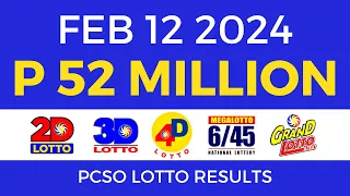 Lotto Result February 12 2024 9pm PCSO