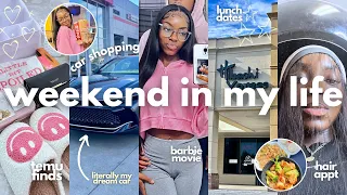 a typical + chill weekend in my life ✰ | barbie movie, car shopping, hair appt, temu finds + MORE!