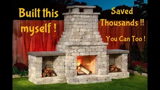 DIY Outdoor Fireplace Build - Time Lapse - Roman Stone