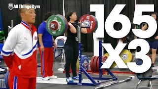 Rim Jong Sim (75kg, North Korea) 165kg x3 Front Squat 2015 World Weightlifting Championships