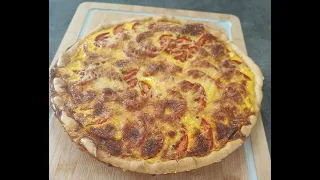 tarte aux thon tomate  rapide super simple a réalisé et délicieux le soir avec une petite salade