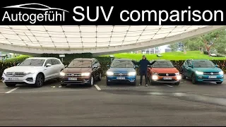 SUV comparison VW T-Cross vs T-Roc vs Tiguan (Allspace) vs Touareg vs Atlas - Volkswagen SUV REVIEW