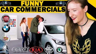 American Girl Reacts to 10 Funny Badass Car Commercials | Girl Auto Advertisement Reaction 2022