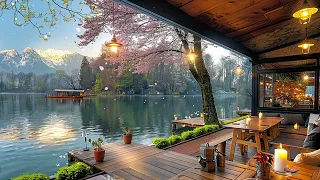 Springtime Jazz Haven: Relaxing Café Ambiance by the Lake for Tranquil Retreat