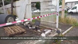 SI SCHIANTA CON L'AUTO CONTRO UNA RINGHIERA IN VIA CABOTO: GRAVE UNA 29ENNE | 31/05/2024