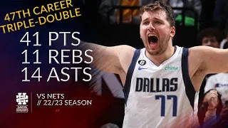 Luka Doncic 41 pts 11 rebs 14 asts vs Nets 22/23 season