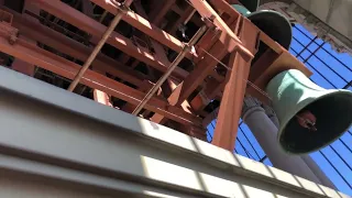 The top of Sather Tower “The Campanile” at UC Berkeley - Noon carillon performance/bells ringing