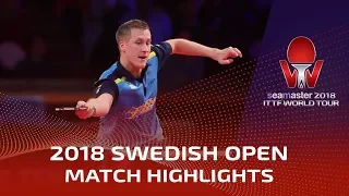 Kristian Karlsson vs Mattias Falck | 2018 ITTF Swedish Open Highlights (1/4)