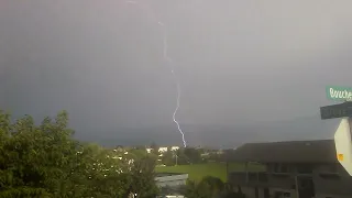 Double Rainbow During a Thunderstorm