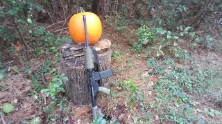 Pumpkin VS Ar15 5.56 Green Tip what does an AR do to a Pumpkin.