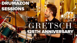 GRETSCH USA CUSTOM 125TH ANNIVERSARY PROGRESSIVE JAZZ DRUM KIT, CADILLAC GREEN, DRUMAZON DEMO