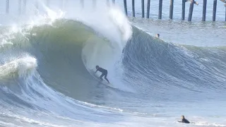 Scoring MASSIVE swell in Southern California !!! GNARLY Shorebreak and 10 second tube !!!